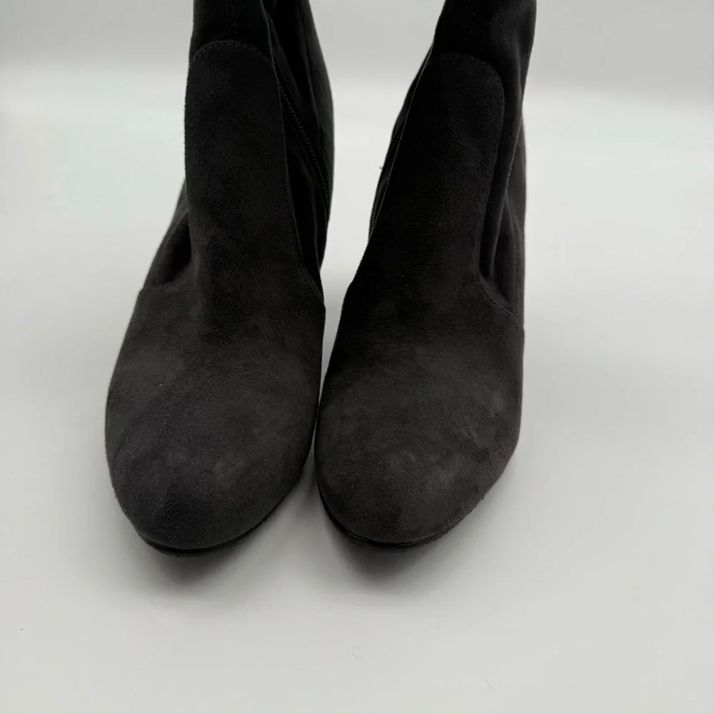 SAM EDELMAN KENT over the knee heeled suede boot dark grey